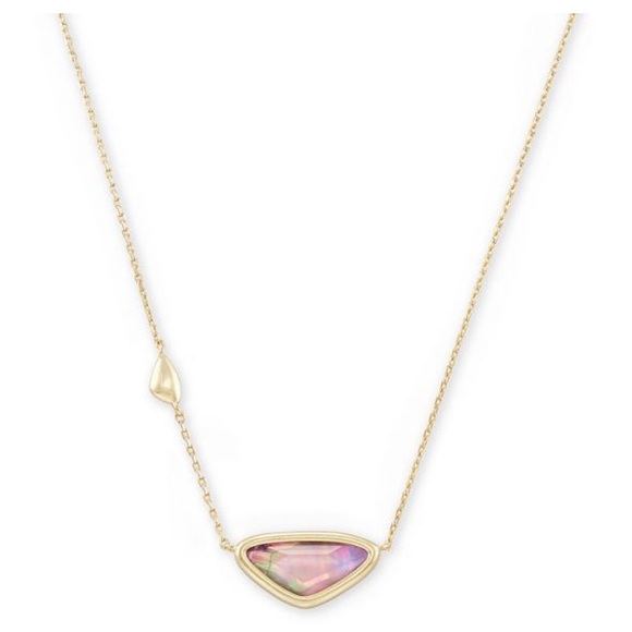 Kendra Scott Margot Gold Pendant Necklace In Lilac Abalone - Picture 1 of 8